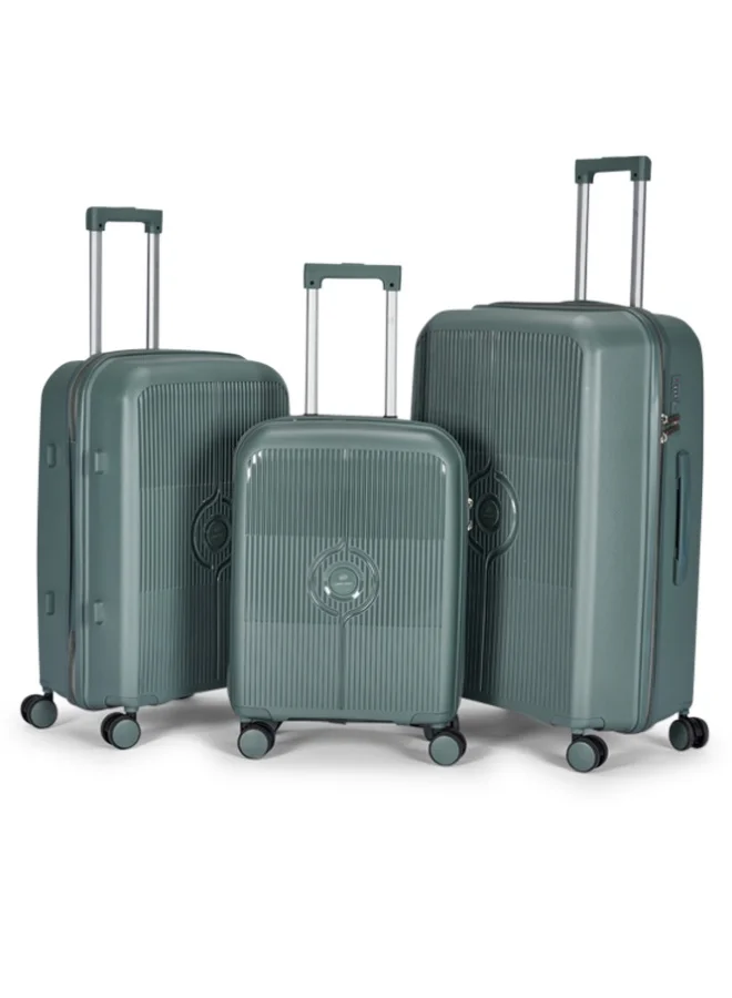 LIMRA Premium 3-Piece Hard Shell Travel Luggage Set – Durable Polypropylene with Smooth Spinner Wheels – Turquoise Grey